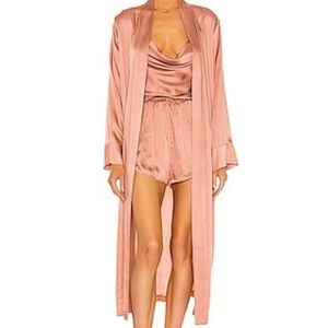 Weekend Stories Elegant Pink Satin Sleepwear Tank from Revolve